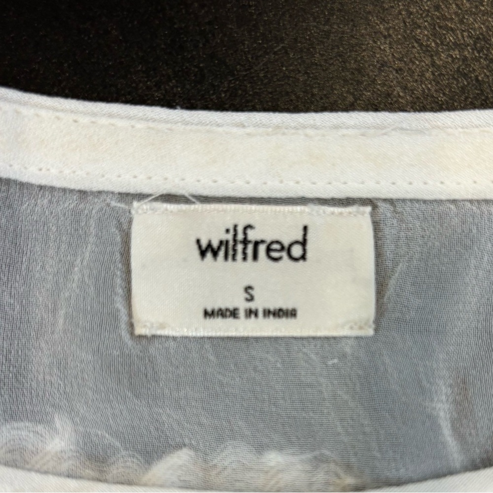 Aritzia Wilfred Sz S Blayze cropped blouse in a white leaf semi-sheer fabric - Picture 5 of 11
